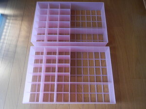 下着収納ボックス・ケース（ピンク）×2箱セット　サイズ約T490×W330×D95㎜　
