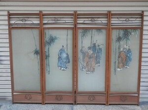 期間限定割引 京都の旧家から 時代ガラス絵 中国文人画 引取 0830V17G5F