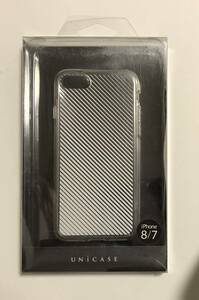 Ｍ10: iphoneケース 新品 UNiCASE 送料込　ホワイト　ライン　MONOCHROME CASE8/7 (Slash Stripe White)