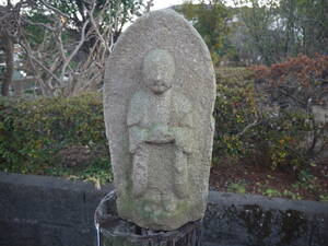 【HD31229】石仏 仏像 地蔵菩薩立像 地方仏 高さ37cm 重さ10kg 時代 江戸期 古仏