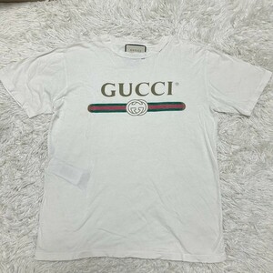 1円◆美品◆現行タグ グッチ GUCCI 半袖 Tシャツ トップス ビンテージロゴ インターロッキング シェリーライン メンズ レディース 白 XS