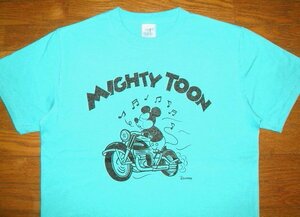 新品 デストロイ DESTROY コットン生地 半袖 Tシャツ (XLサイズ/緑) ミッキーマウス ディズニー バイク 単車 ハーレー セディショナリーズ