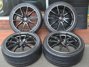 18in レイズ ボルクレーシング G25 18X8.0J PCD 100 5H +45 ヨコハマ アドバン フレバ V701 225/40R18 4本Set 86 プリウス 鍛造ホイール 