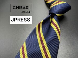 【超美品】JPRESS　ジェイプレス　レジメンタル柄　ネクタイ　3本以上送料無料　ネイビー　0404060
