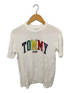 TOMMY JEANS◆リラックスポップロゴTシャツ/半袖カットソー/Tシャツ/プリント/XS/コットン/WHT/DW15468