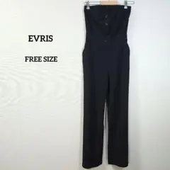 エヴリス　オールインワン　パンツ　黒　フリーサイズ　シンプル　レディース