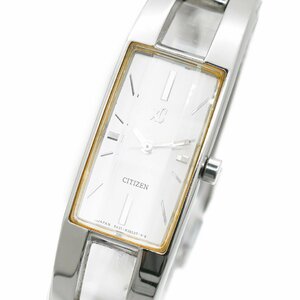 1円 稼働 CITIZEN シチズン XC クロスシー 5431-H22684 バングルウォッチ QZ クオーツ シルバー文字盤 SS 腕時計 レディース 36620240423