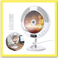 CDプレーヤー デスク Bluetooth CDプレイヤー 多機能 ホワイト