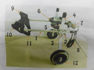 犬用車椅子 犬の歩行器 2輪歩行器 後足支持 リハビリ 犬用カート補助輪 軽量 サイズ調整可能 車いす 後肢障害ペット用 (S)・♪管125-123