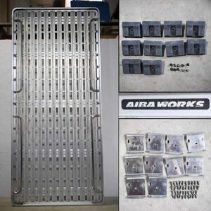 静岡引取限定　アイバワークス大型ルーフラック　ハイエース２００系標準ノセルダフラットaiba worksルーフキャリア約３２０×１４５.５cm