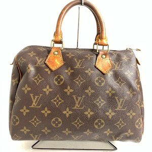 f001 C3 1. LOUIS VUITTON スピーディ25 ミニボストンバッグ ハンドバッグ モノグラム ブラウン レザー ルイヴィトン