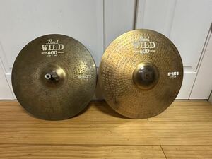 Pearl Wild 600 HI-HAT/T 2 1/5.LB HI-HAT/B 3 3/5 LB made in japan ２枚　中古　楽器クラッシュシンバル シンバル