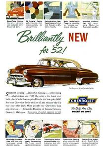 ◆1952年の自動車広告　シボレー ベルエア1 CHEVROLET GM