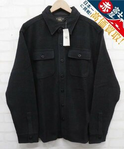 8T0774/未使用品 RRL ブラックインディゴワークシャツ ダブルアールエル