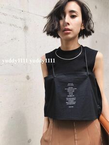 新品タグ付 Ameri VINTAGE アメリヴィンテージ BIB LAYERED N.S TOP ブラック レイヤードトップス 早期完売 タンクトップ 黒石奈央子 即決