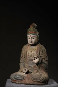 ▽鴻▽ 木材細密彫 觀音菩薩像 置物 古賞物 中国古玩 中国古美術