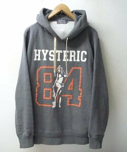 ◆HYSTERIC GLAMOUR ヒステリックグラマー 02223CF03 HYS TIMES COLLEGE ガール カレッジ ロゴ パーカー サイズL 人気