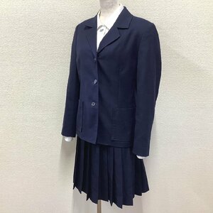 I465/Y(中古)東北方面 女子制服3点 /校名不明/165A/MT/W63/ブレザー/冬スカート/長袖ブラウス/冬服/冬用/紺/KANKO/女子学生/学生服