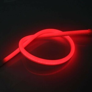 送料230円 湾曲 LED シリコンチューブ ライト 単色 レッド 85cm 2本