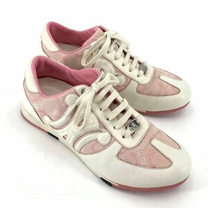 CELINE セリーヌ スニーカー/靴 レザー ロゴ ピンク レディース 36