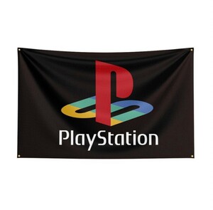 PlayStation　特大フラッグ バナー 約150×90cm タペストリー 旗 おもちゃ　インテリア雑貨　ガレージ　オシャレ