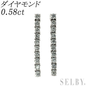 Pt900 ダイヤモンド ピアス 0.58ct 出品2週目 SELBY