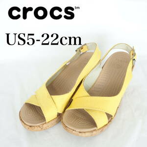 MK5776*crocs*クロックス*レディースサンダル*US5-22cm*イエロー