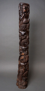 アフリカ　タンザニア　特大　マコンデ　ウジャマ　黒檀彫刻　135cm　木彫り　立像　　一刀彫
