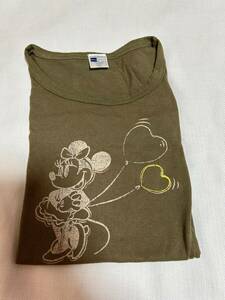Disney　ミニーマウス　半袖　Tシャツ　モスグリーン　M