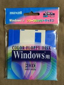 【 送料無料！・とても希少な未使用品！】★ダイソー × maxell マクセル◇Windows用 カラーフロッピーディスク◇2HD/3.5inch/2枚入り★