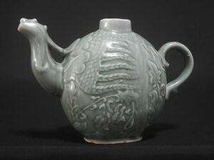 水柱 急須 龍葉水差 青磁器 中国美術 【送料無料】