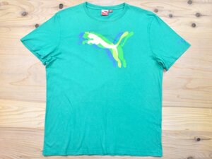 USA古着 北米 PUMA プーマ ロゴ Tシャツ sizeXL 緑 グリーン 北アメリカ ビッグシルエット 大きいサイズ 海外 スポーツブランド アメカジ