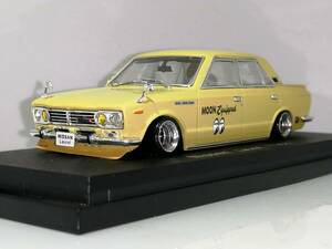 1/43 ノレブ Nissan Laurel (1968）改 アルミ 深リム ローダウン 改造 ローレル F・Rスポイラー Mooneyes デカール カスタム 国産名車 