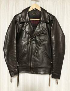 美品 [WEST RIDE] 14AW VENTURA FREEWAY ベジタブルタンニン染め ダブルライダース レザージャケット 34 ブラウン WESTRIDE ウエストライド