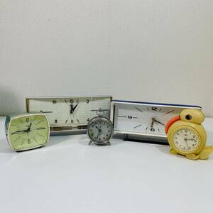 置時計 アンティーク レトロ まとめ売り 5個 Rhythm No.6840 No.5130 Tokyo Clock 東京時計 No.1398 Made in Occupied Japan レア ジャンク