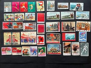 中国切手消印有　60、70年代　バラ39枚+３枚ジャンク中国人民郵政 