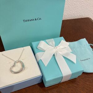 新品 正規品 ティファニー tiffany&co ネックレス オープンハート ラージ シルバー ケース巾着紙袋リボンラッピング　プレゼント