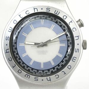 Swatch スウォッチ IRONY アイロニー 腕時計 クオーツ コレクション おしゃれ ブルー シルバー シンプル ラウンド 蛇腹 伸縮ベルト