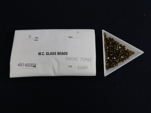 2990△未使用 チェコビーズ M.C.GLASS BEADS SMOKE TOPAZ スモークトパーズ SUPERIOR CRYSTAL