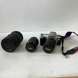 ◯営TK037-A9さT60【埼玉発】Canon キャノン 一眼レフカメラ EOS Kiss フィルムカメラ ズームレンズセット 動作未確認