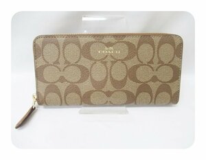 [fns] 美品 COACH コーチ シグネチャー ラウンドファスナー 長財布 F59267