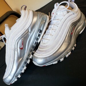 NIKE ナイキ AIRMAX エアマックス 97 QS スニーカー sneaker 白×銀 shoes シューズ 27.5㎝ 靴 white silver ランニング US9.5 靴 running