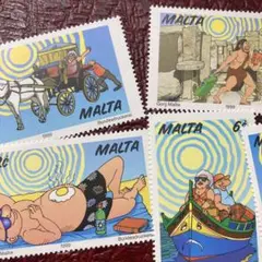 52522セール現品限り　外国切手未使用　マルタ発行観光5種揃バカンス