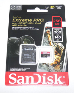 新品 送料無料 SanDisk Extreme Pro 256GB サンディスク エクストリーム プロ SDSQXCD-256G-GN6MA micro SD カード SDXC 256 アダプタ