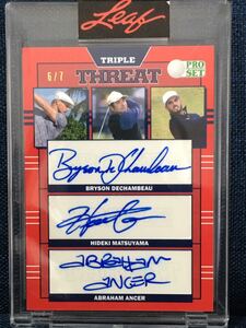 希少!!! トレーディングカード Topps【「2021 LEAF PRO SET」 BRYSON DECHAMBEAU/松山 英樹/ABRAHAM ANCE 直筆サイン 限定7（6/7）】