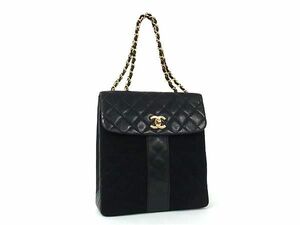 1円 ■美品■ CHANEL シャネル ココマーク マトラッセ ラムスキン チェーン トートバッグ ショルダー 肩掛け ブラック系 DA9159