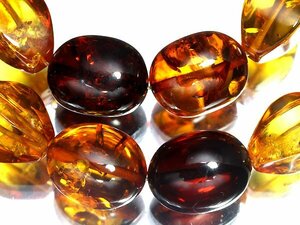 K8989S【1円～】新品【RK宝石】≪amber≫ 圧倒的存在感!!! 天然琥珀 特大 大粒 29石 高級ネックレス コハク アンバー