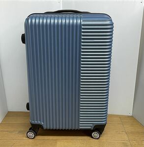 G8【カギ欠品 ジャンク】D.KELLY ディーケリー 4輪 キャリーケース スーツケース 旅行バッグ 水色