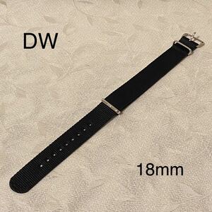 ダニエルウェリントン DW Daniel Daniel Wellington ナイロンベルト NATOベルト 18mm 時計ベルト 替ベルト ブラック 交換ベルト DW00200138