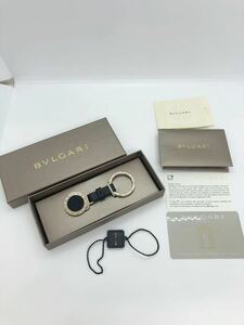 1円 BVLGARI ブルガリ キーリング キーホルダー チャーム レザー 32764 未使用品